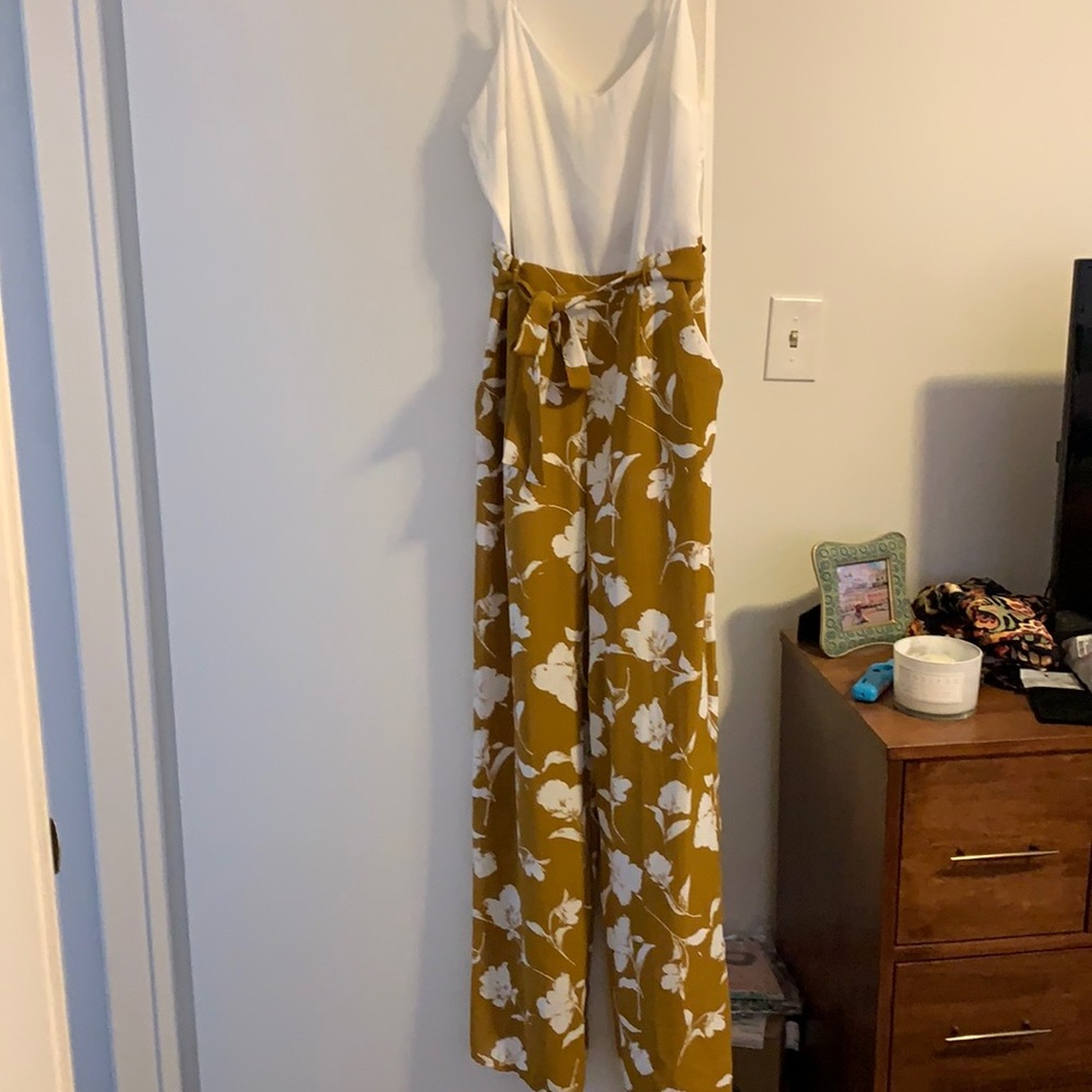 Floral jumpsuit.